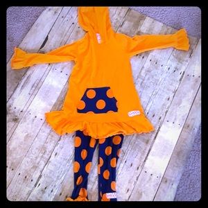 Ruffle Girl size 7 hoodie matching set.